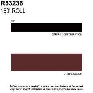 Trimbrite Prostripe Burgundy 150 Foot 1/2 Inch Wide Striping Tape – R53236