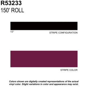 Trimbrite Prostripe Light Burgundy 150 Foot 1/2 Inch Wide Striping Tape – R53233