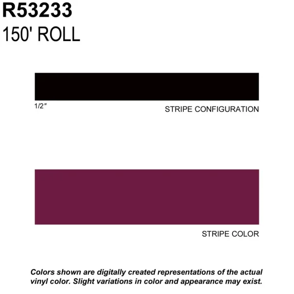 Trimbrite Prostripe Light Burgundy 150 Foot 1/2 Inch Wide Striping Tape – R53233