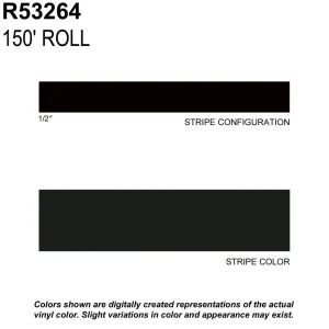 Trimbrite Prostripe Dark Charcoal 150 Foot 1/2 Inch Wide Striping Tape – R53264