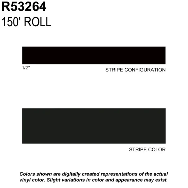 Trimbrite Prostripe Dark Charcoal 150 Foot 1/2 Inch Wide Striping Tape – R53264
