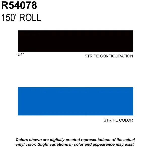 Trimbrite Prostripe Medium Blue 150 Foot 3/4 Inch Wide Striping Tape – R54078