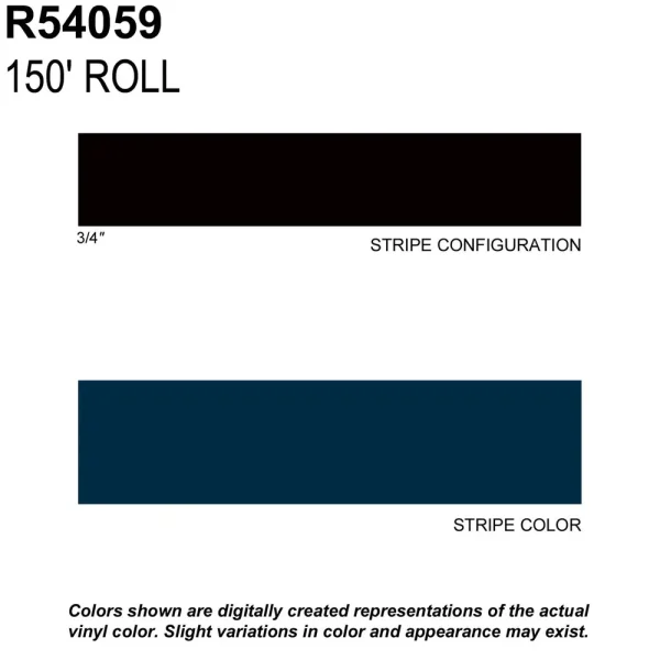 Trimbrite Prostripe Dark Royal Blue Metallic 150 Foot 3/4 Inch Wide Striping Tape – R54059