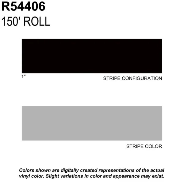 Trimbrite Prostripe Silver Metallic 150 Foot 1 Inch Wide Striping Tape – R54406