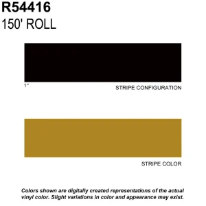Trimbrite Prostripe Gold Metallic 150 Foot 1 Inch Wide Striping Tape – R54416