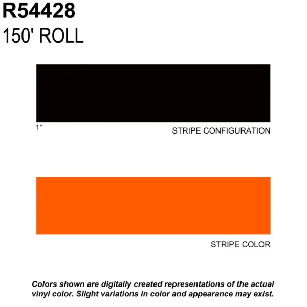 Trimbrite Prostripe Orange 150 Foot 1 Inch Wide Striping Tape – R54428