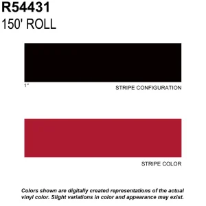 Trimbrite Prostripe Fire Red 150 Foot 1 Inch Wide Striping Tape – R54431