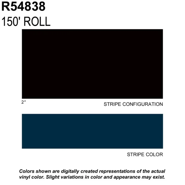 Trimbrite Prostripe Dark Blue 150 Foot 2 Inch Wide Striping Tape – R54838