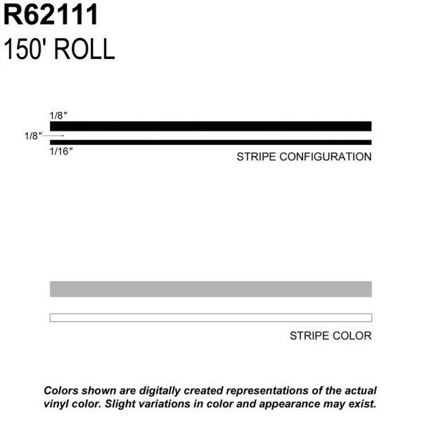 Trimbrite Prostripe Silver, White 150 Foot 5/16 Inch Wide Striping Tape – R62111