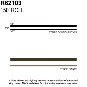 Trimbrite Prostripe Black Metallic, Charcoal 150 Foot 5/16 Inch Wide Striping Tape – R62103