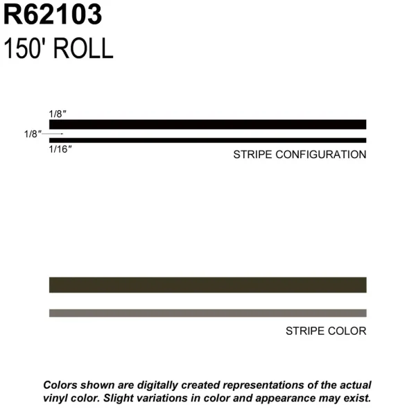Trimbrite Prostripe Black Metallic, Charcoal 150 Foot 5/16 Inch Wide Striping Tape – R62103
