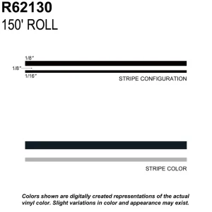 Trimbrite Prostripe Black, Silver 150 Foot 5/16 Inch Wide Striping Tape – R62130