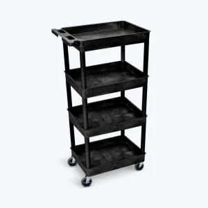 Luxor Workspaces Tub Shelf Cart – Four Shelves (STC1111-B)