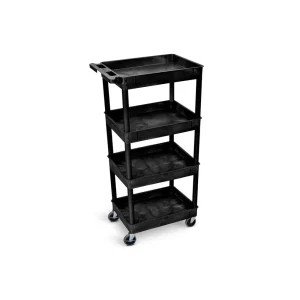 Luxor Workspaces Tub Shelf Cart – Four Shelves (STC1111-B) - view 2