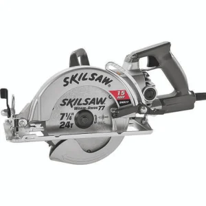 Chervon Worm Drive Saw, 15 A, 7-1/4″ Dia, 0.812″ Arbor, 2-13/32″ (SPT77W-01)