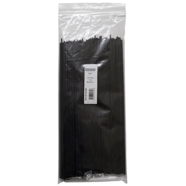 Polyvance Pbt Welding Rod, 1/8″ Round, 1 Lb., Black (Approx. 174 Sticks Per Pack) (R11-01-04-BK)