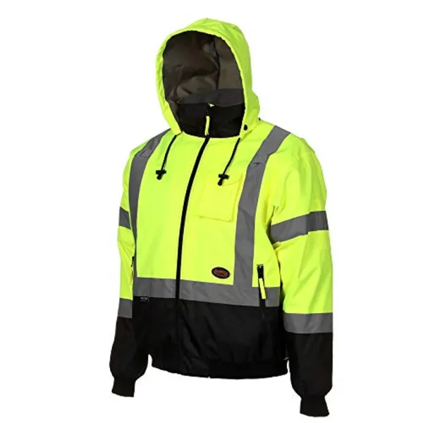 Pioneer Safety High Visibility Bomber Jacket, Yellow/Black (V1130460U-2XL)
