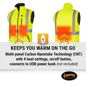 Pioneer Safety Heated Safety Vest – Hi-Vis Yellow and Black (V1210260U-L) - view 2
