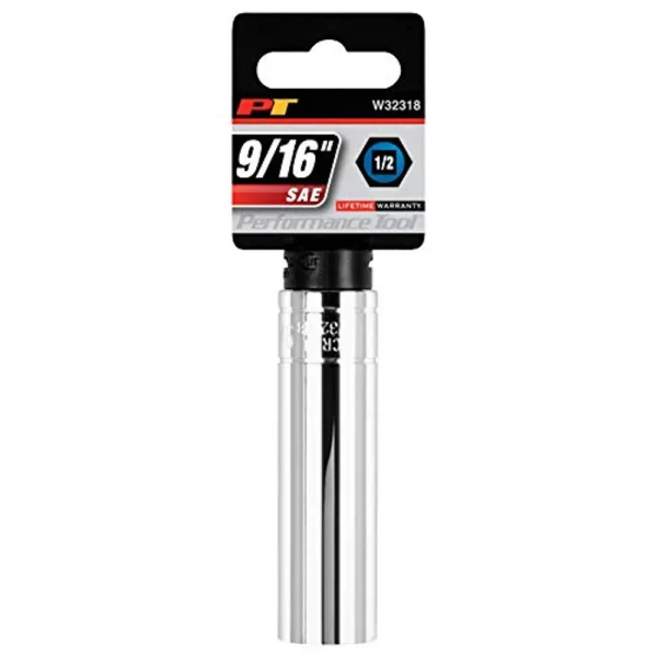 Performance Tool W32318 6-Point Socket, 1/2″ Drive, 9/16″