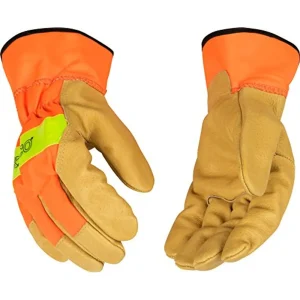 Kinco 1918-XXL Unlined Grain Pigskin Leather High Visibility Glove w/Orange Back