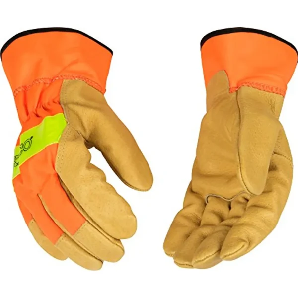 Kinco 1918-XXL Unlined Grain Pigskin Leather High Visibility Glove w/Orange Back