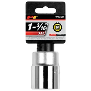 Performance Tool W34538 3/4″ Drive 12-Point SAE Standard Socket, 1-3/16″