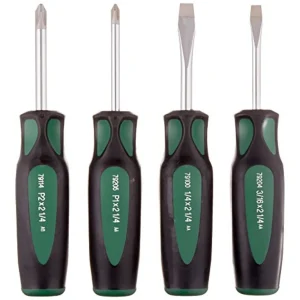 SK Tools 86335 Cushion Grip Stubby Screwdriver Set, 4-Piece