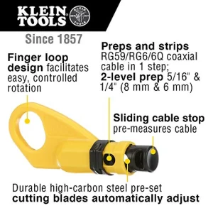 Klein Tools VDV110-061 Radial Cable Stripper, Coaxial Cable Stripper - view 2
