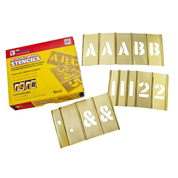 CH Hanson 92pcs 3″ Brass Letter/Number Stencil Set (10153)