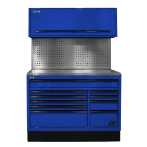 Homak 54″ CTS Tool Storage Set with Tool Board Back Splash, Blue (BLCTS54002)