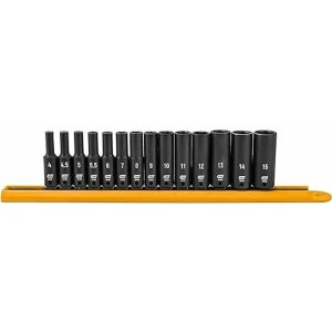 Gearwrench 84909 Impact Socket St 14 piece 1/4″Drive mm Deep
