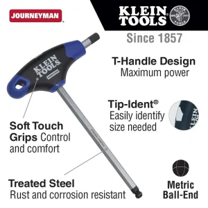 Klein Tools JTH68MB Hex Key Kit with 6-Inch Metric Ball End T-Handle Set 8-Piece - view 2