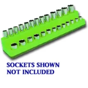 Mechanics Time Saver 725 1/4 in. Drive Magnetic Green Socket Holder 4-14mm