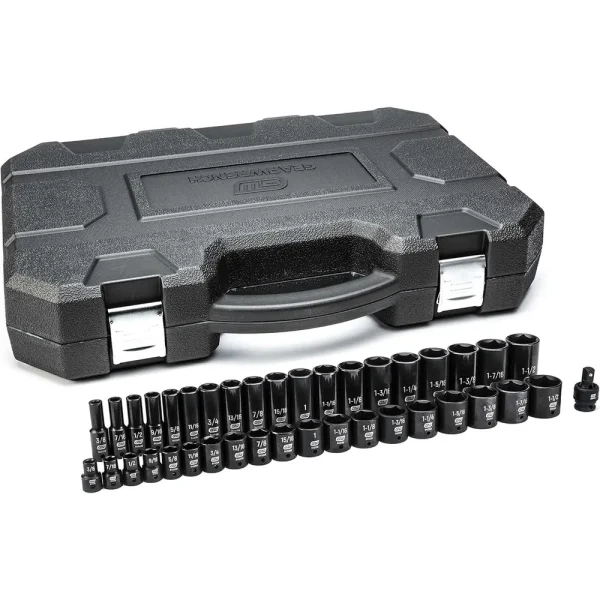 Gearwrench 84947N 39 Piece 1/2″ Dr. 6 Point SAE Standard/Deep Impact Socket Set
