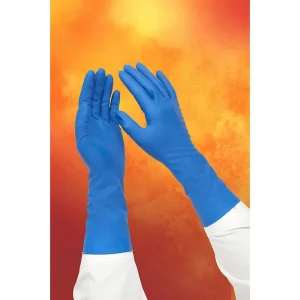 Adenna Hero 14 Mil Latex Powder Free Exam Gloves, Blue, XL (HER008) - view 2