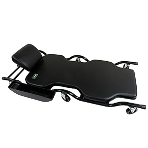 Shopsol Heavy-Duty Creeper W/ Adj. Headrest & 20″ Wide Bed & Parts Tray, 500 Lb. Cap., Black (1010930)