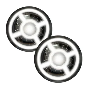 Race Sport NEW 9in JEEP JL Adjustable Angle Beam X-HALO DRL Round WHITE HALO (1007376)