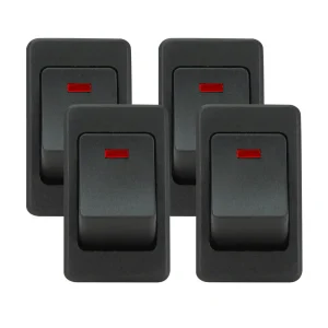 VIAIR Red LED Rocker Switch No-Logo 35A 12V Four-Pack (90126)