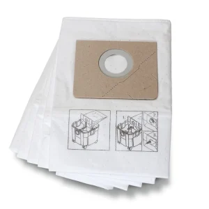 Fein Turbo II X Vacuum Fleece Filter Bags, Tear-Resistant 5-Pack (31345251010)