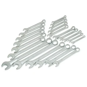 Titan Tools 22 pc. 12 pt. Raised Panel SAE and Combination Wrench Set (17322)