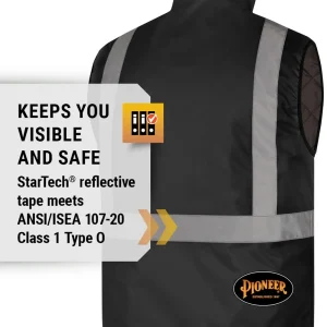 Pioneer Safety Heated Safety Vest Hi-Vis Yellow and Black (V1210270U-4XL) - view 3