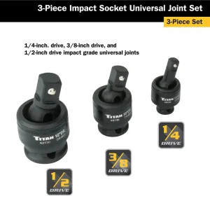 Titan Tools 3 pc. Impact Socket Universal Joint Set (40160) - view 3