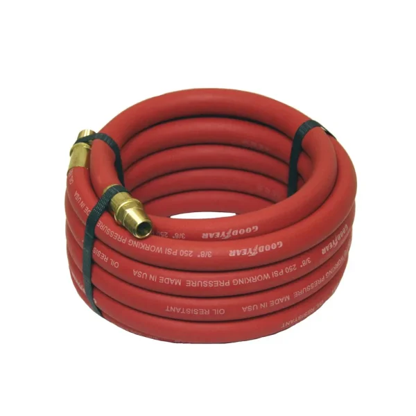 Goodyear 12175 15′ x 3/8″ Rubber Air Hose 250 PSI