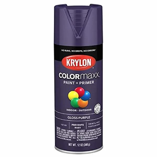 Colormaxx K05533007 Spray Paint and Primer for Indoor/Outdoor Use, Gloss Purple