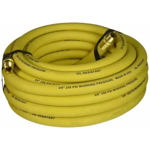 GRIP 12182 Rubber 25′ X 3/8″ GY Yellow Air Hose 250