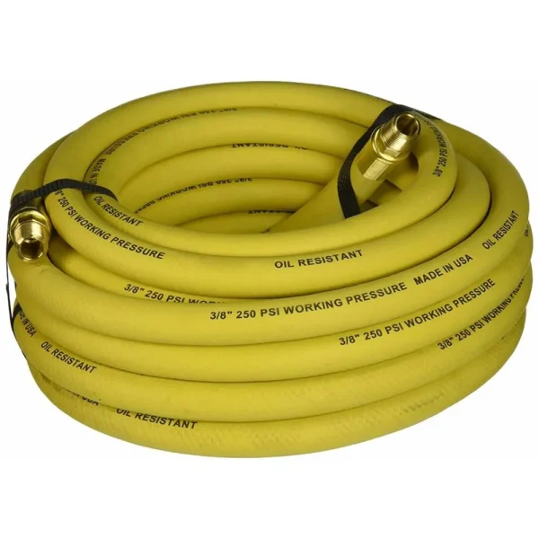 GRIP 12182 Rubber 25′ X 3/8″ GY Yellow Air Hose 250