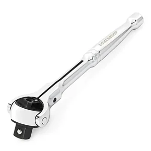Powerbuilt 649941 Swivel Head Ratchet, 3/8 Inch Drive Hand Tools, Rotating