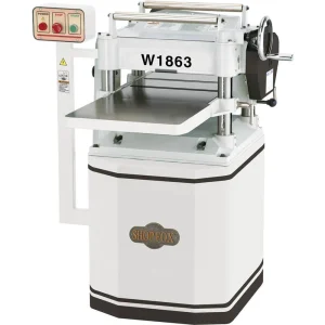 Shop Fox 15″ Planer with Helical Cutterhead 3 HP Motor Two-Speed Gearbox (W1863)