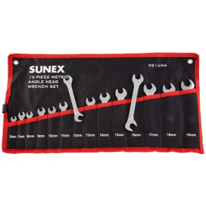 Sunex Tools 14-Piece Metric Angle Head Wrench Set (9914MA)