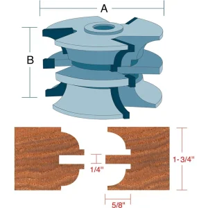 Shop Fox Stile Rail Quarter Bead Set Entry Door Router Bits Carbide (DC2175) - view 4